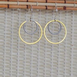 Imagine Pierced Salted Carmel Earrings Gold Plated Gun Metal NEW Retail: $20